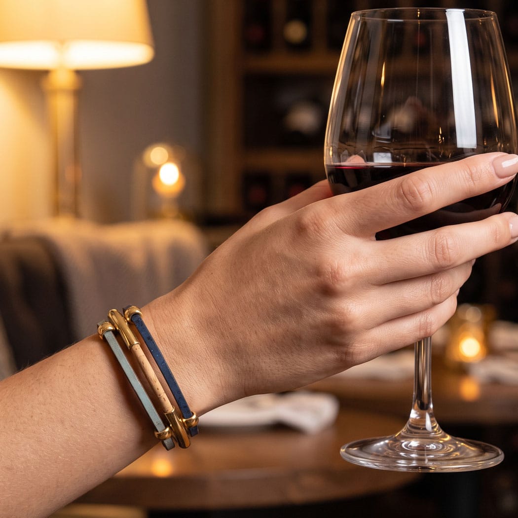 Armband aus Kork «Azul Claro»