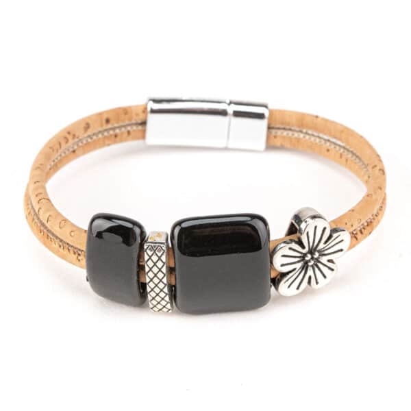 Armband aus Kork «Preto Flor»