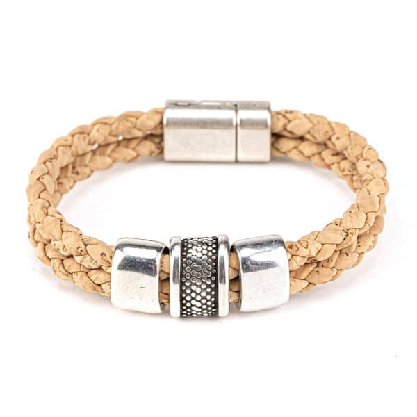 Armband aus Kork «Silver Braid»