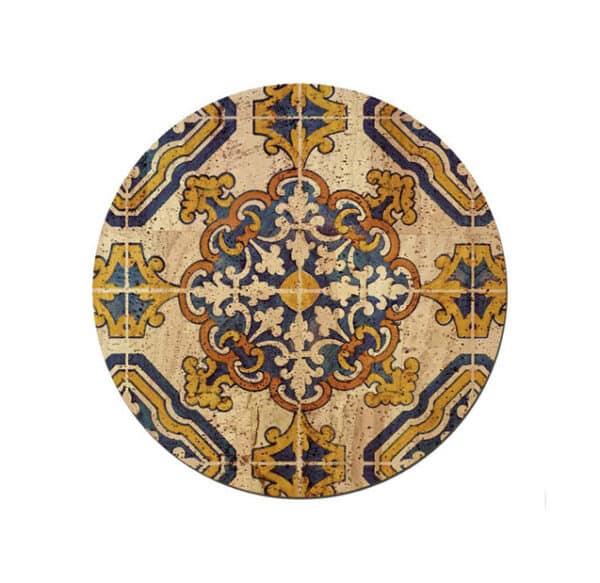 Tischset «Azulejo» rund aus Kork von Artipel