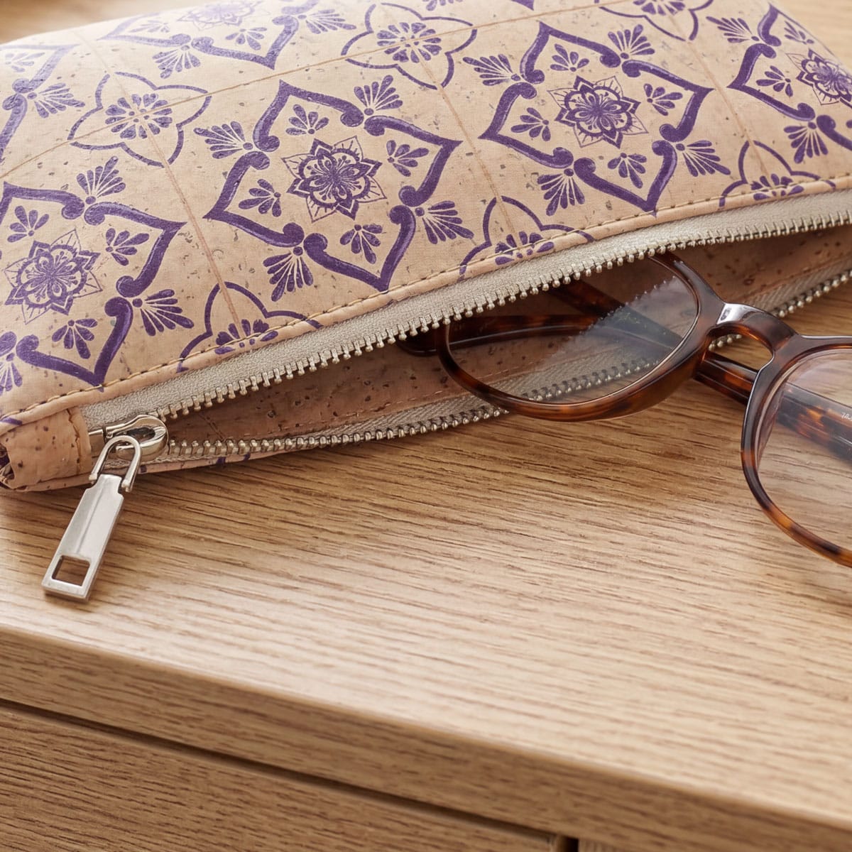 Brillenetui aus Kork «Azulejos»