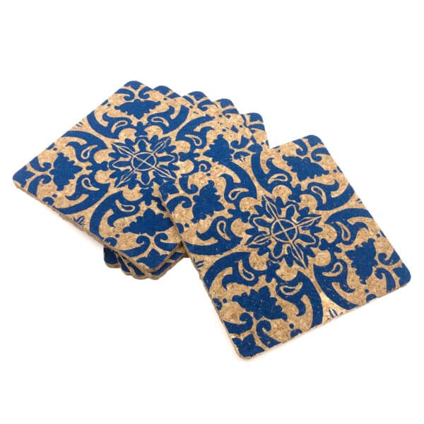 Glasuntersetzer-Set «Azulejos» (6 Stk.) aus Kork