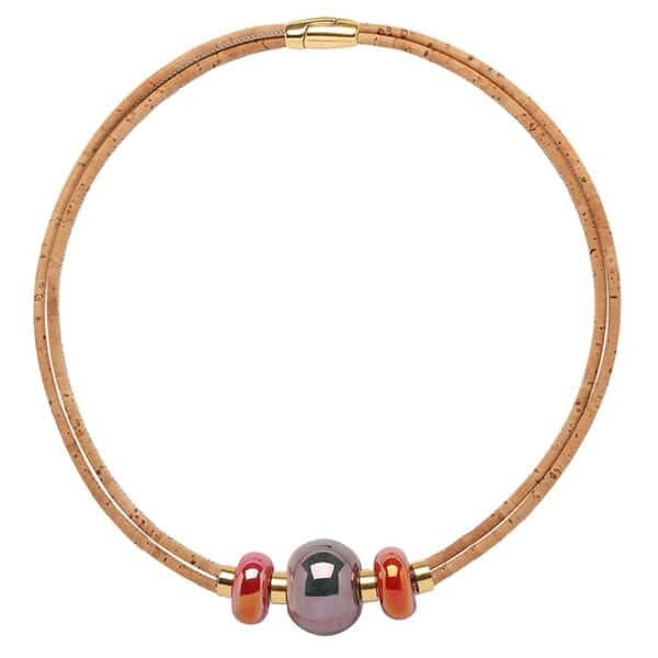Halskette aus Kork «Ceramica Rosa»