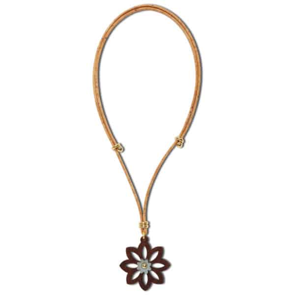 Halskette aus Kork «Inspira Flower»