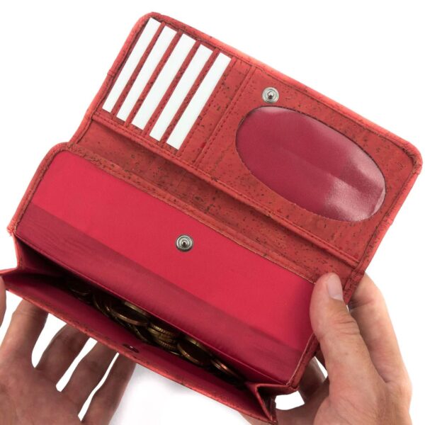 Kork Geldbeutel «Maja» rot mit RFID-Schutz