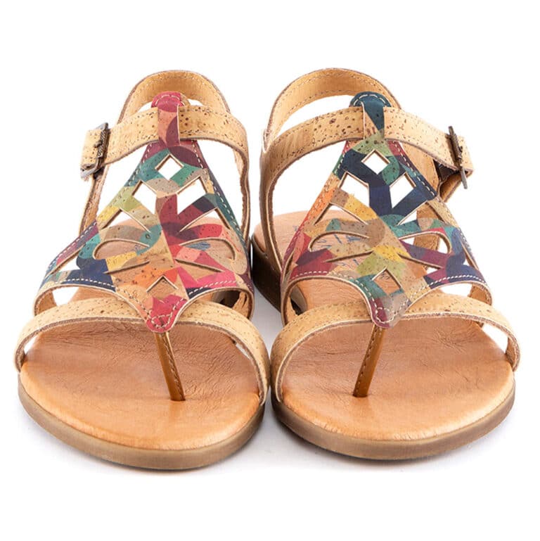 Oveallgo OrthoMia Kork-Sandalen Damen - Schnallenriemen Mit Rutschfester Sohle