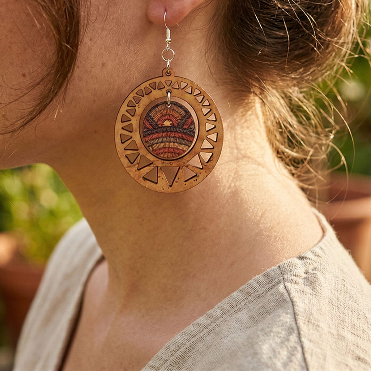 Ohrringe aus Kork «Ethnic»