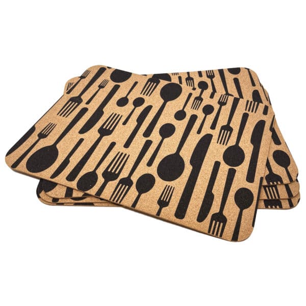 Tischsets aus Kork «Cutlery» (4er-Set)