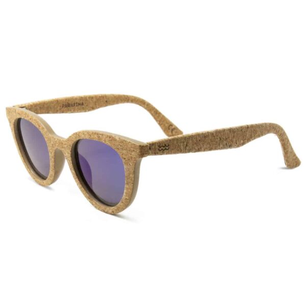 Vegane Sonnenbrille aus Kork «Lluvia» blau