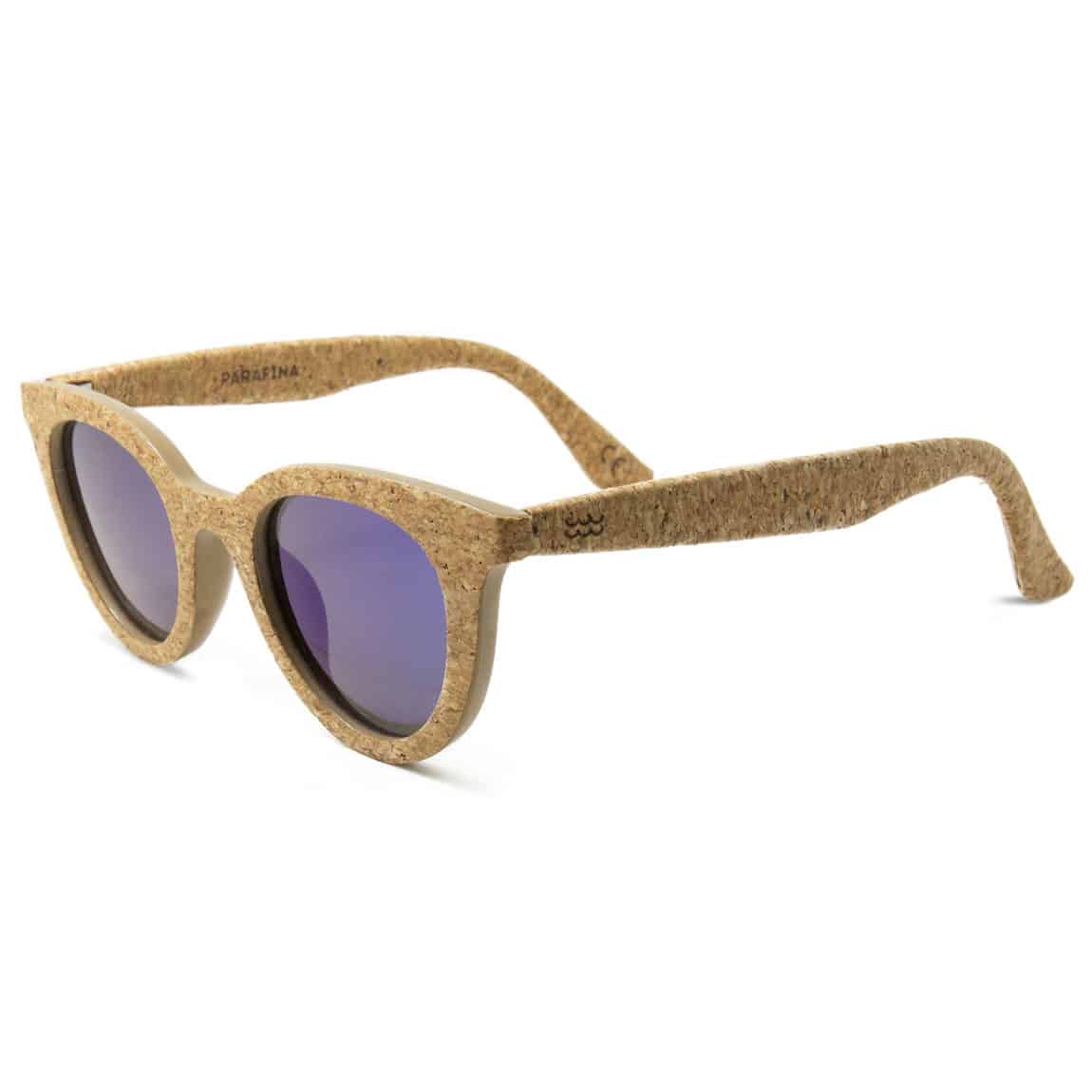 Vegane Sonnenbrille aus Kork «Lluvia» blau