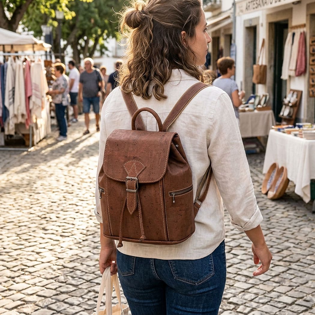 Natürlicher Kork Rucksack «Funchal»